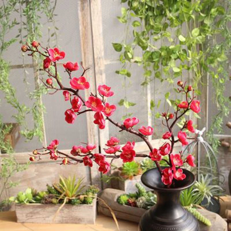 

5 Chinese Plum Blossom Artificial Flowers Home Decoration Wedding Flower Wall Artificial Flowers