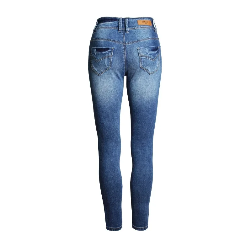 

Straight new style mid waist show thin hole wear jeans pants slim Leggings