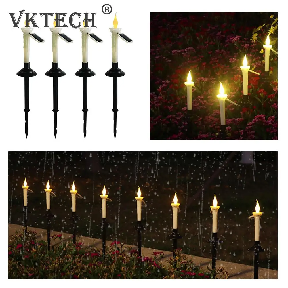 

Светодиодные садосветодиодный фонари на солнечной батарее, беспламенная лампа в форме свечи для газона, мерцающий Ландшафтный уличный све...