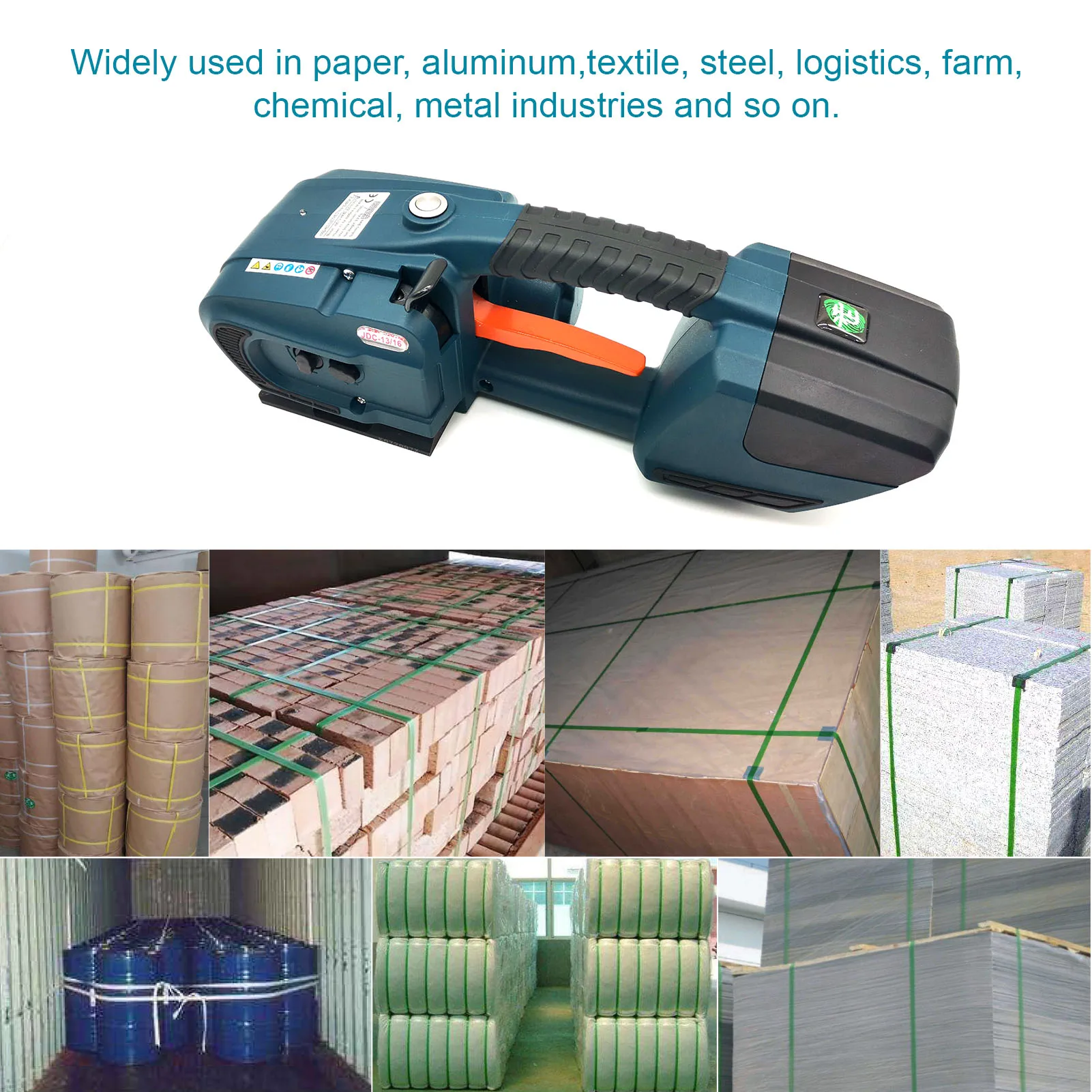 Два аккумуляторных полипропиленовых обвязочных инструмента 13 мм-16 мм для машины