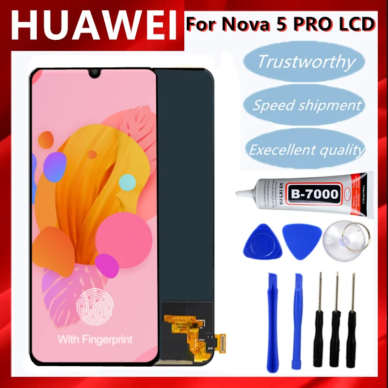 

100% Test For Huawei Nova 5 Pro LCD Display Touch Digitizer Assembly SEA-AL10 SEA-TL10 SEA-LX2 Replacement For Huawei Nova 5 LCD