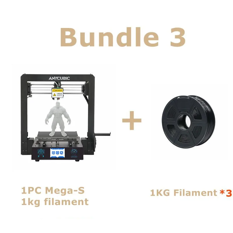 ANYCUBIC Mega-S 3d принтер обновленный принтер большого размера плюс металлический TFT экран 3d Высокоточный 3D Drucker - Цвет: MegaSAdd3kg
