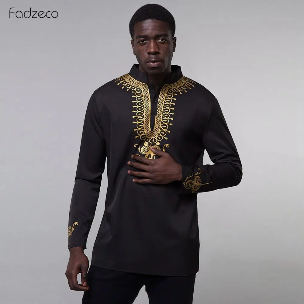 Fadzeco Африканская рабочая одежда Dashiki новинка 2019 Мужской Топ лучшего цвета