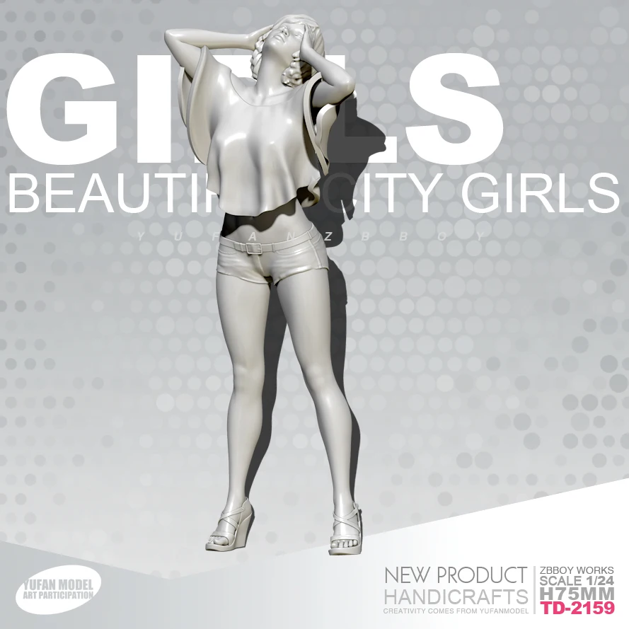 

1/24 Resin model kits figure beauty colorless and self-assembled 75mmTD-2159