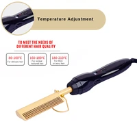 electric titanium alloy hair curler comb environmentally friendly dry hair use hair curling iron straightener comb