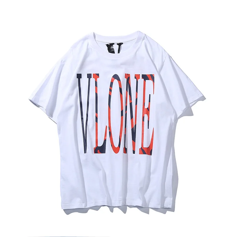 

VLONE men t shirt 100% cotton streetwear Women's T-shirt USA summer Short sleeve brand hip hop tshirt Tiger stripes