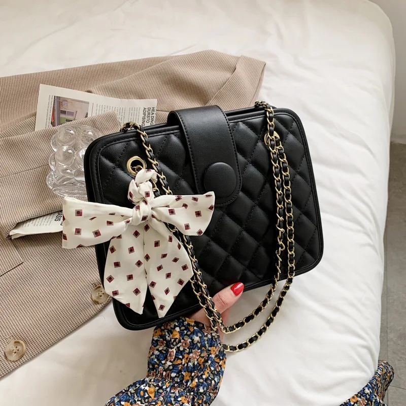 

Lingge Embroidery Thread Bag Female Summer 2021 New Fashion Net Red Chain Shoulder Bag Western-style Messenger Small Square Bag