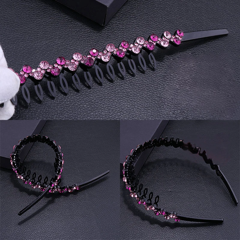 

Fashion Hair Bands Colorful Crystal Hairband Bezel Women Sports Top Metal Flower Rhinestone 2021 New Hair Accessories
