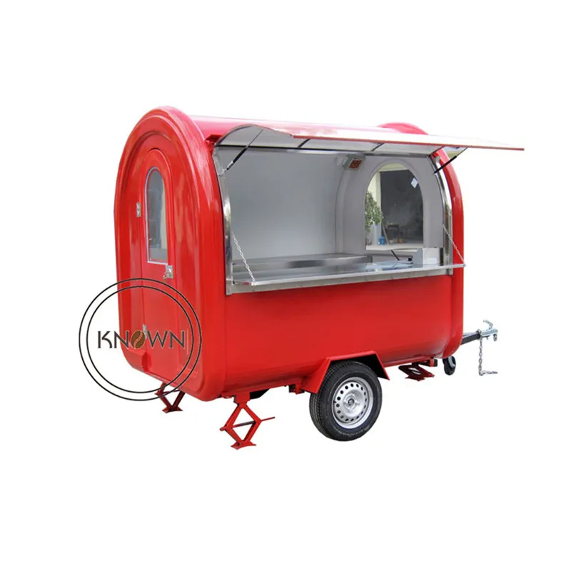

Food Truck Trailer Mobile Kitchen Ice Cream Hot Dog Bubble Tea Kiosk Vending Cart For Sale Customizable