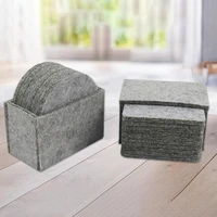 40hot8 pieces felt round square hexagon insulated coasters table top cover heat resistant coasters coffee tea dining table plac