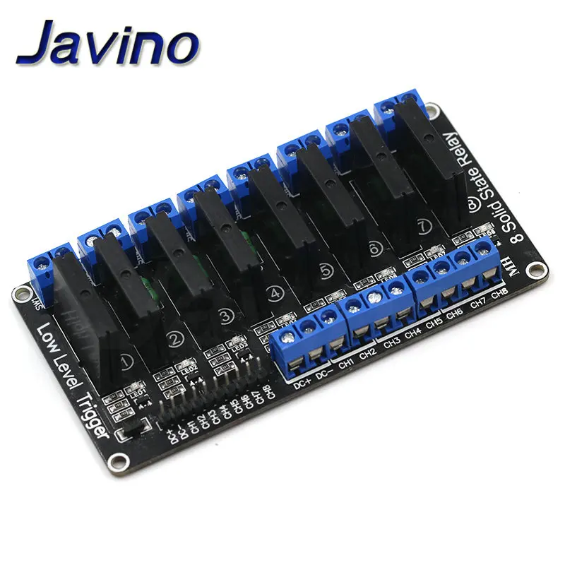 Низкий уровень 5 в 1/2/4/8 канальный твердотельный релейный модуль SSR G3MB-202P 240 В 2A выход с резистивный плавкий предохранитель для Arduino 1 2 4 8 способ