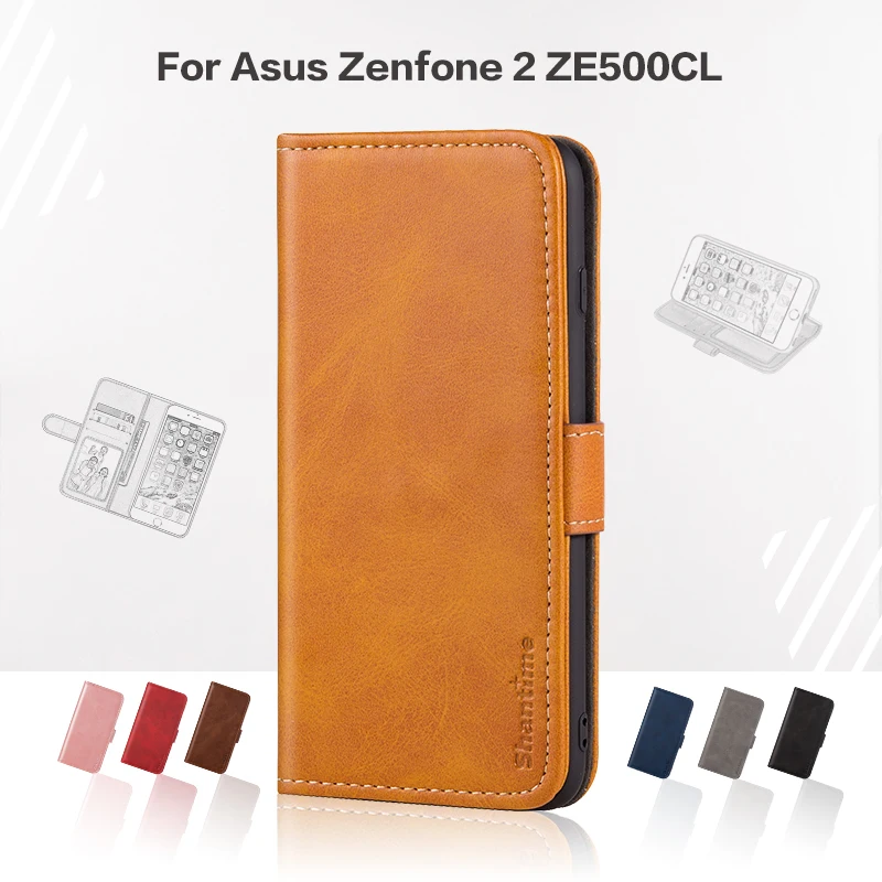 

Flip Cover For Asus Zenfone 2 ZE500CL Business Case Leather Luxury With Magnet Wallet Case For Asus ZE500CL Phone Cover