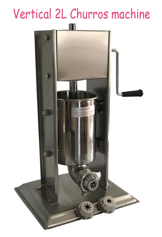 Free Shipping 304 stainless steel 2L Manual horizontal Churros Maker Machine with 3 size nozzles | Бытовая техника