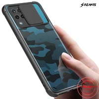 rzants for samsung galaxy a12 galaxy m12 case hard camouflage lens lens protection airbag cornor slim crystal clear cover