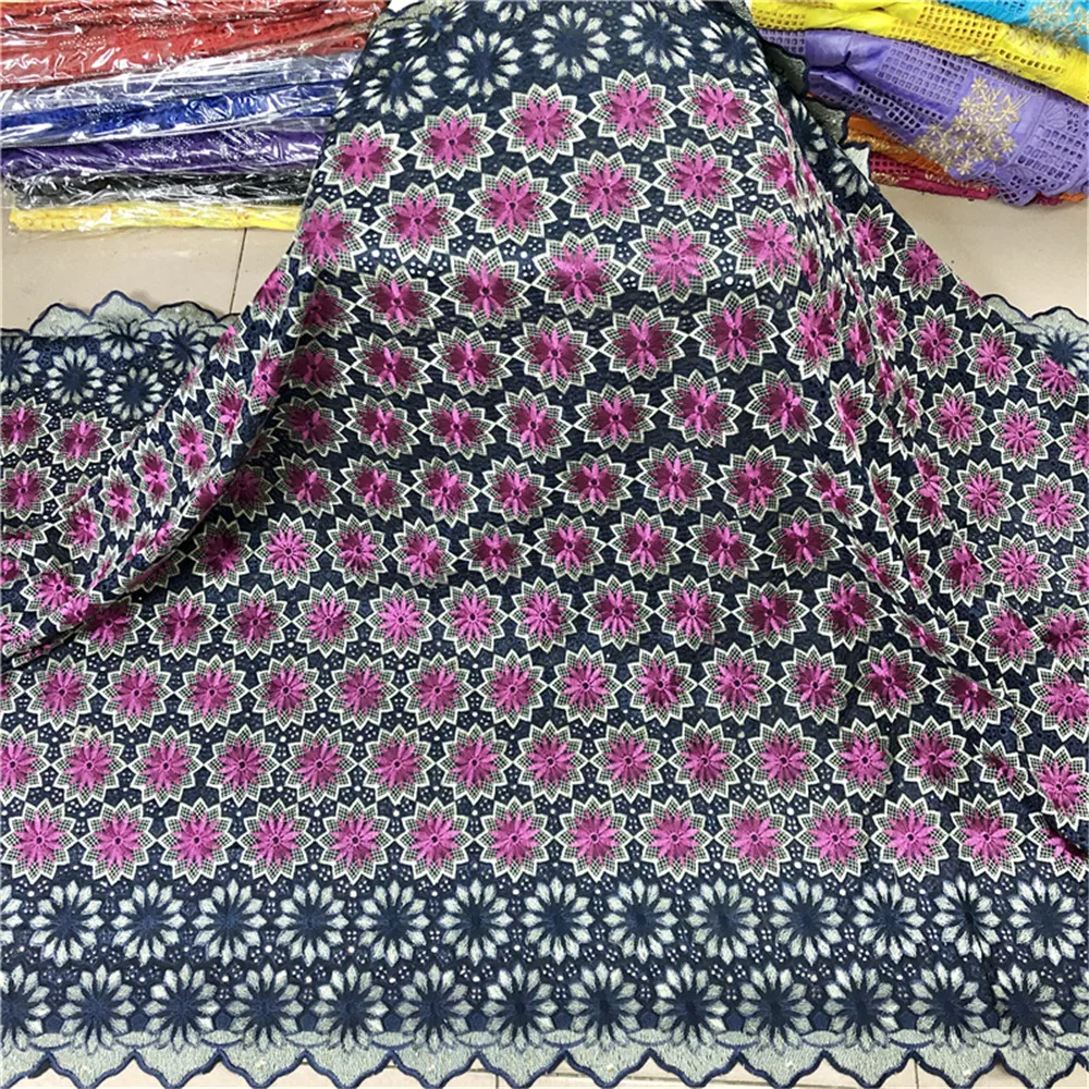 

Dry 100% Cotton Material Swiss Voile lace In Swizterland Eyelet Lace Fabric High Quality Nigerian Lace Fabrics V726