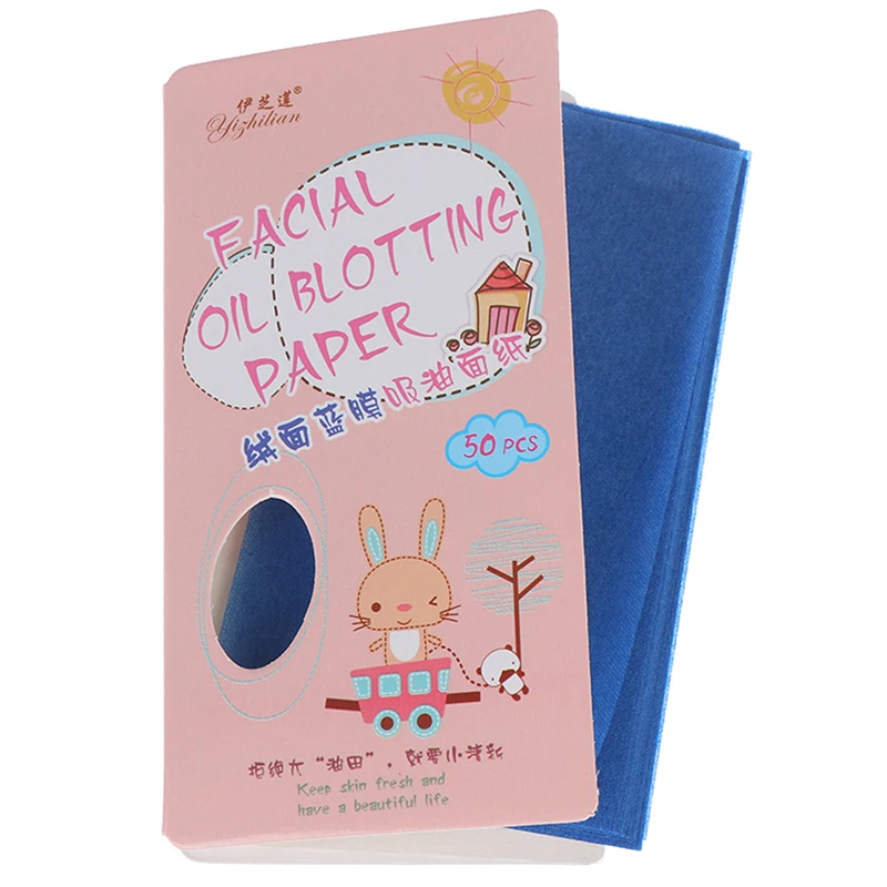 50 шт./компл. масляная бумага для лица синяя пленка глубокое очищение салфетка