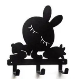 style 3 Original Design Funny Cartoon Rabbit Shaped Metal Robe Hook Coat Hat Bag Wall Hanger Decorative Wall Hooks - Цвет: style 3