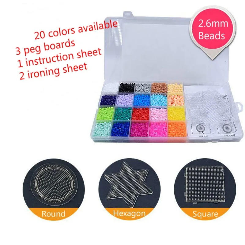 

JINLETONG Hama Beads 2.6mm midi set with pegboards set fuse hama beads kit Kids Education Diy Toys Guarantee Perler Beads