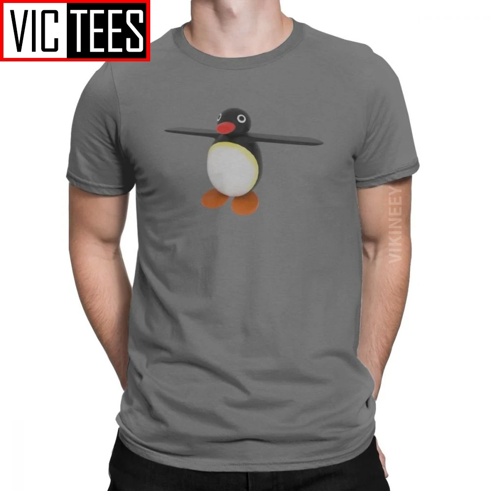 Pingu Pose футболка для мужчин серия пингвинов Meme Kids 80s 90s Ретро стиль милая хлопковая