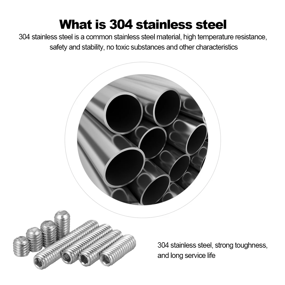 DIN916 304 Нержавеющая сталь износостойкая Болт установочный винт со скругленным