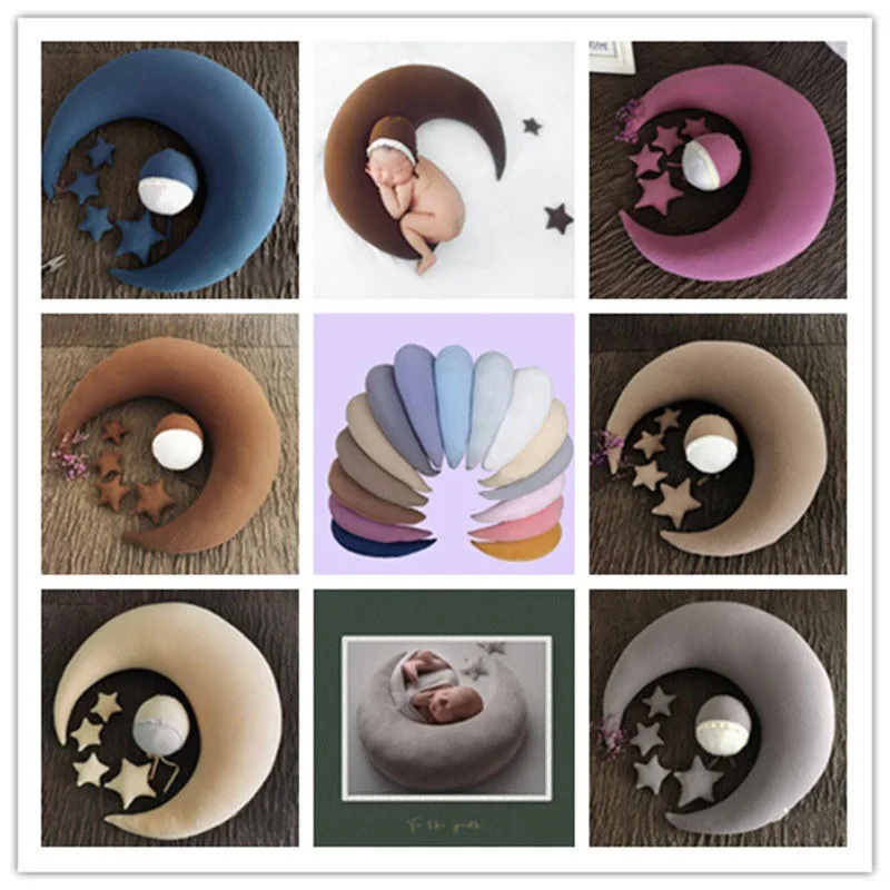 

Soft Velvet Moon Pilow PP Cotton Cushion New Moon Comfort Sleep Cuddle Pillows Home Room Decor Newborn Baby Photograpy Props