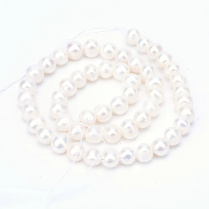 

2 Strand Grade A Round Natural Freshwater Pearl Beads 7~8mm, FloralWhite ,hole: 0.8mm, about 14.1~14.5"/strand F80
