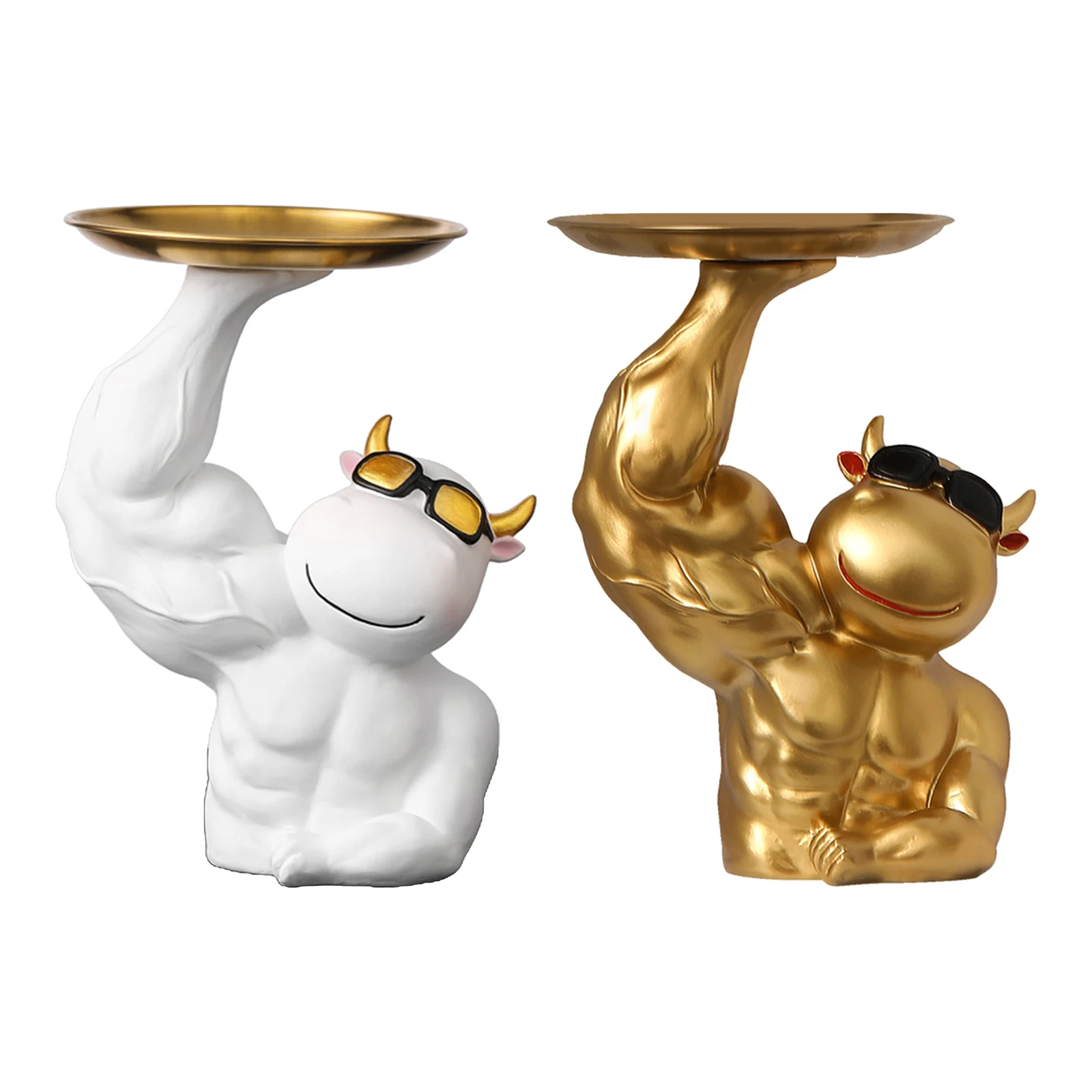 

Домашний декор, подарки, Современная фигурка быка в скандинавском стиле, интерьерное украшение, полимерная скульптура, поднос для комнаты, ...