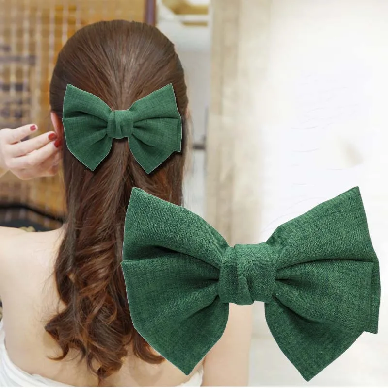 Заколки для волос с большим бантом женские Винтажные заколки в Корейском стиле 2