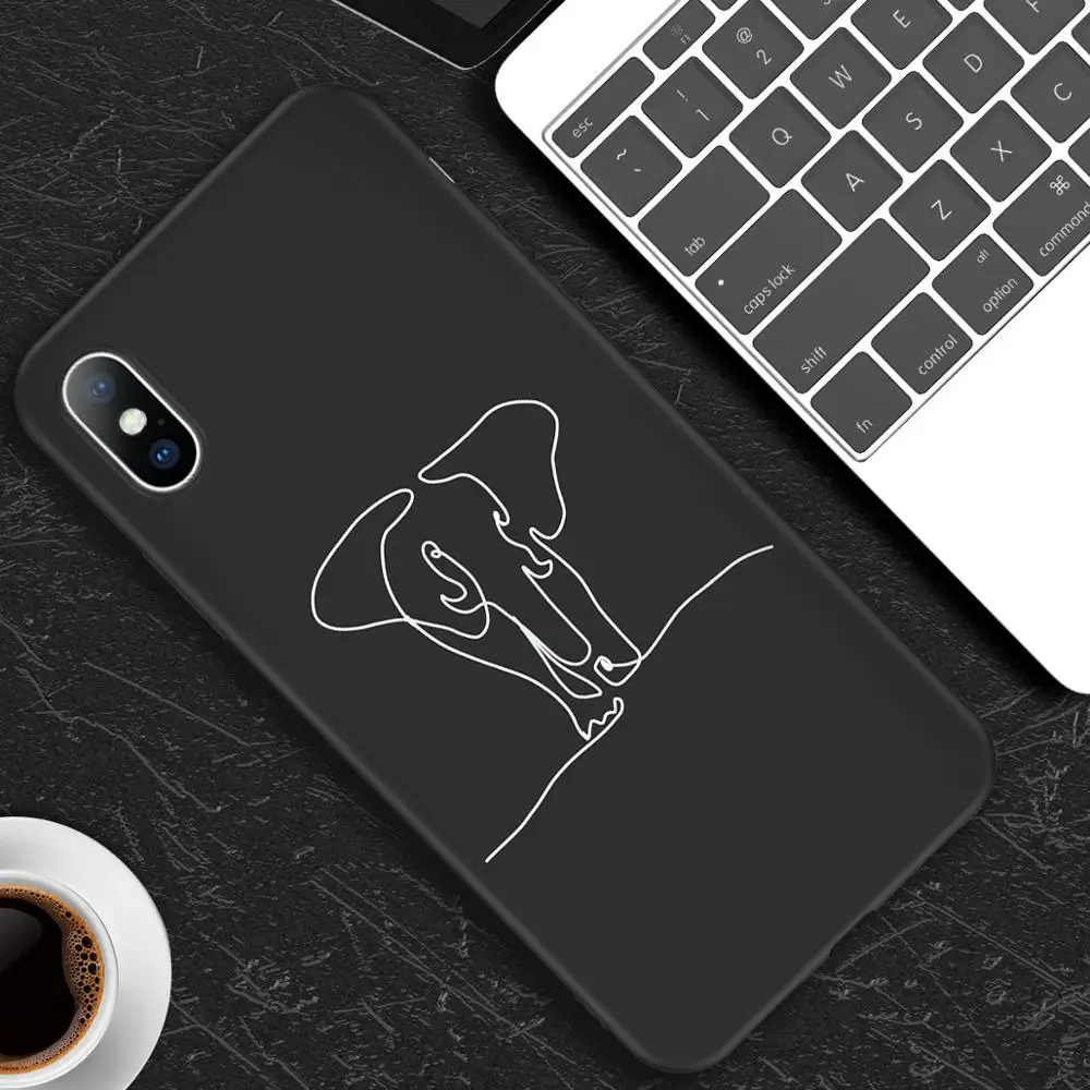 T5 Чехол для телефона для iPhone X XR XS 11 Pro Max 6 6s 7 8 Plus, абстрактное искусство, пара, любовь, сердце, рисунок, мягкий ТПУ Черный чехол - Цвет: T5