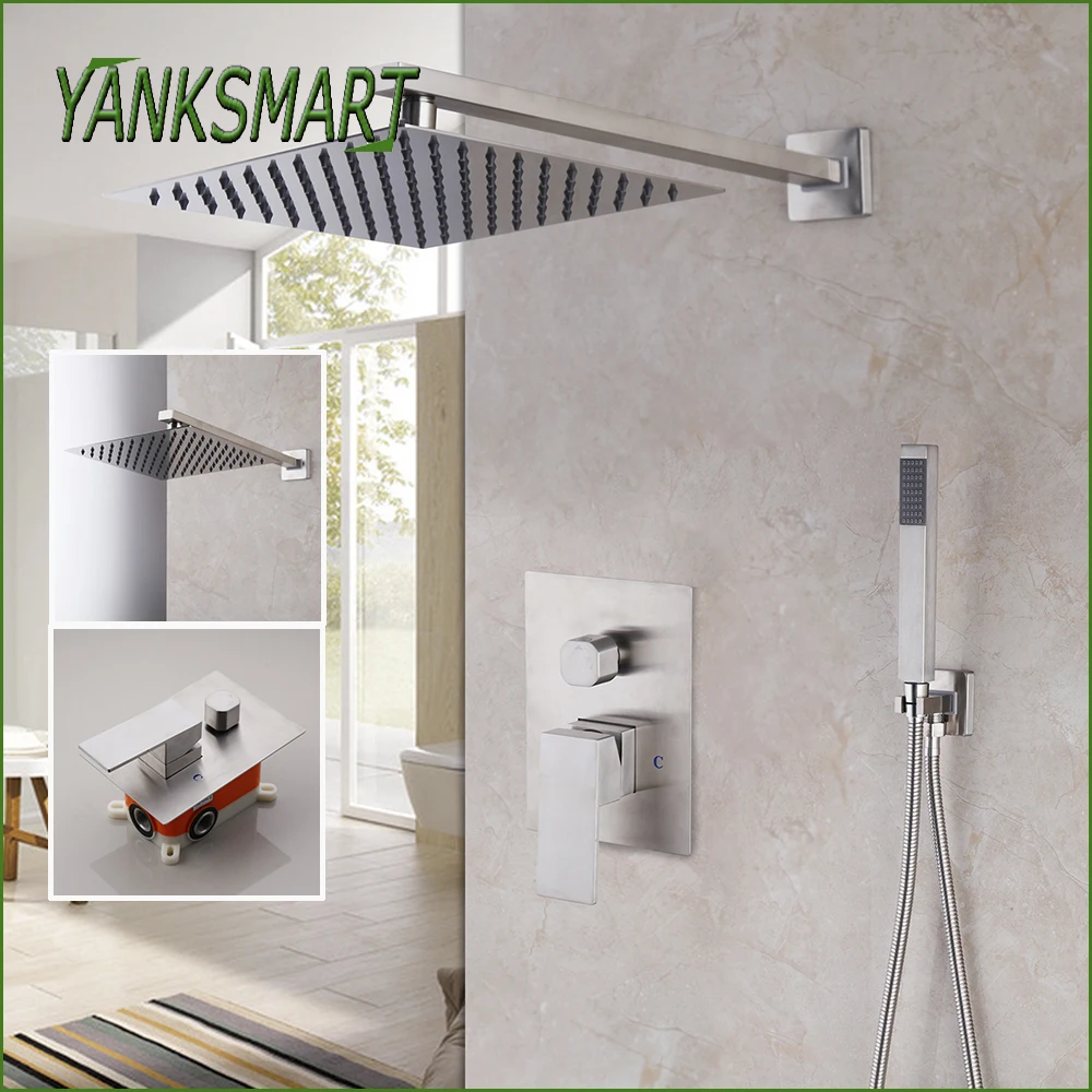 Brushed Shower System Bathtub Shower Mixer Water Tap