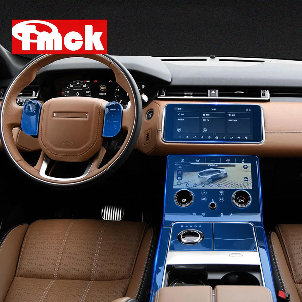 Для Land Rover Range Rover Velar- Автомобильный руль центральная консоль Шестерня пленка центральный AC навигационный протектор ТПУ пленка