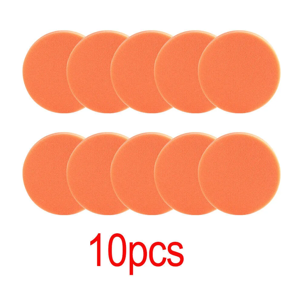 

10 PCS Sponge Polishing Pad 75mm Car Polishing Sponge Orange Smooth Flat Sponge Polishing Removes Scratches Tools Accessories