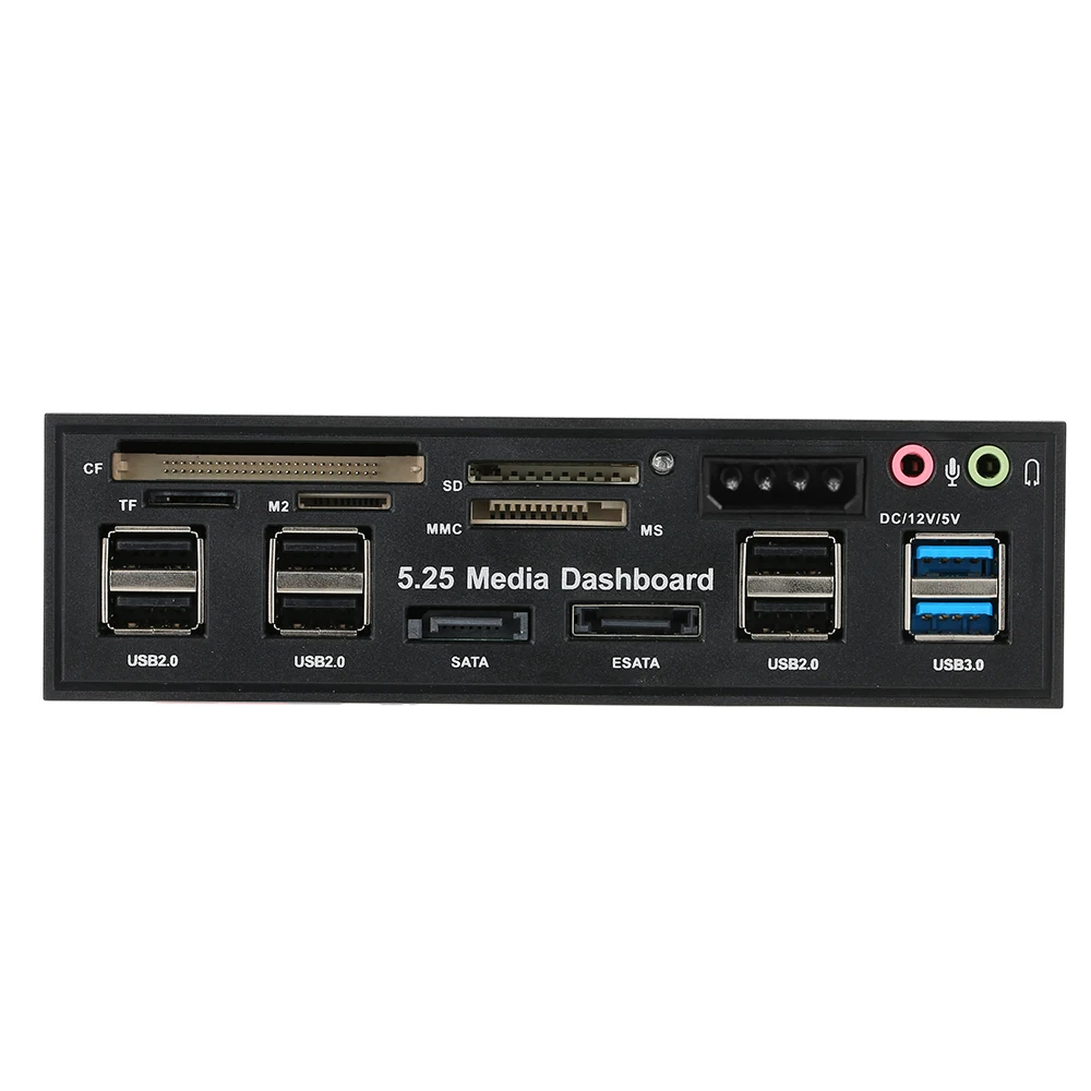 Многофункциональный кард-ридер USB 3,0 концентратор передней панели eSATA SATA порт внутренний кард-ридер ПК Панель медиа Передняя панель аудио