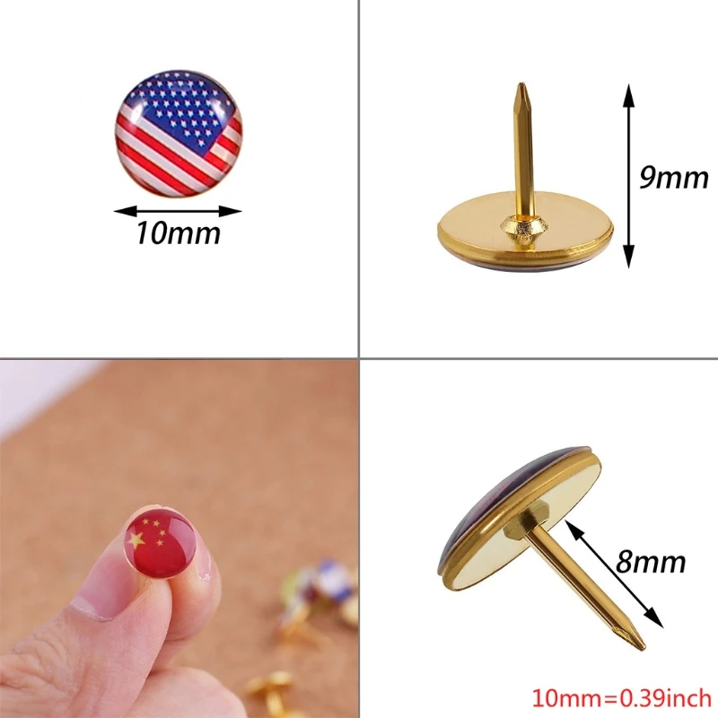 

Push Pins National Flag Thumb Tacks Country Map Push Pins for bulletin Board, Map, Office (Assorted Countries Pattern, 194 85DD