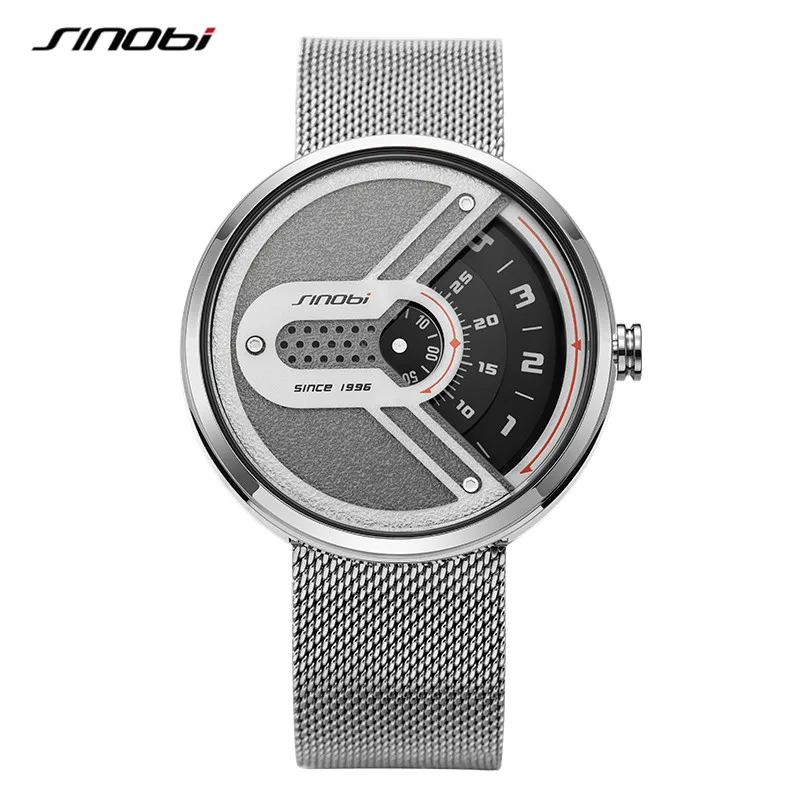 

Sinobi Creative Design High Quality Men's Watches Fashion Turntable Men Waterproof Quartz Wrist watch for Men Clock reloj hombre