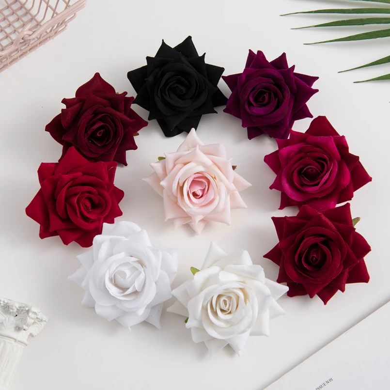 100pcs silk red roses head fake scrapbook bridal corsage accessories clearance wedding home decor diy gifts artificial flowers free global shipping
