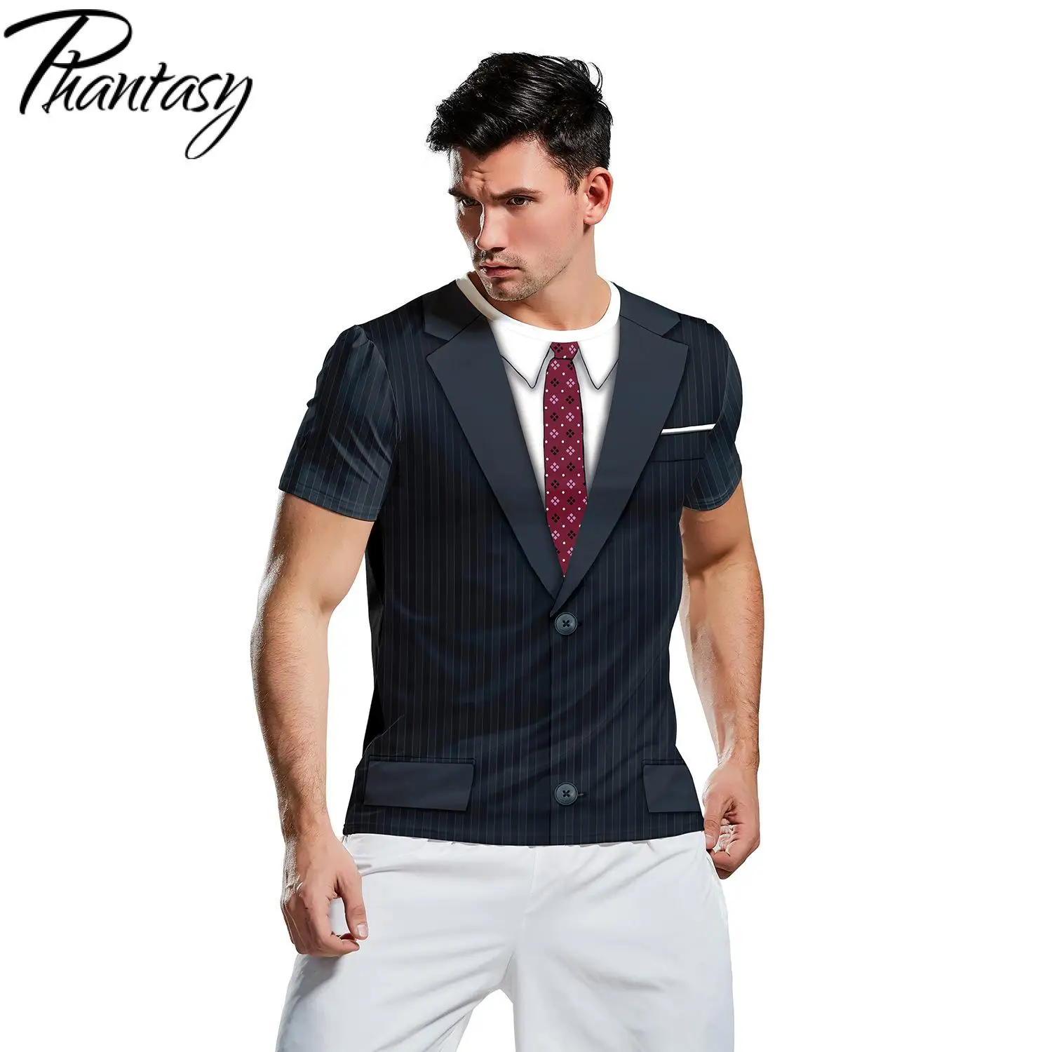 Phantasy Fashion Men's 3D Printed T-Shirt Comfortable Sports Short-Sleeved Shirt Summer Male Sport Casual Clothing Print Top Tee