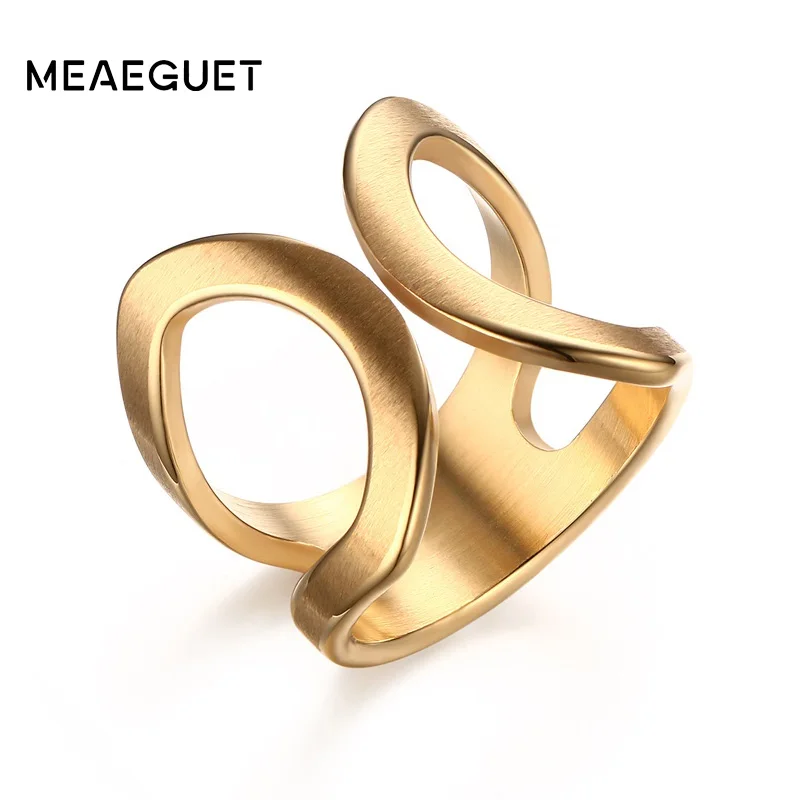 Модные женские праздничные кольца из нержавеющей стали открытые манжеты крест