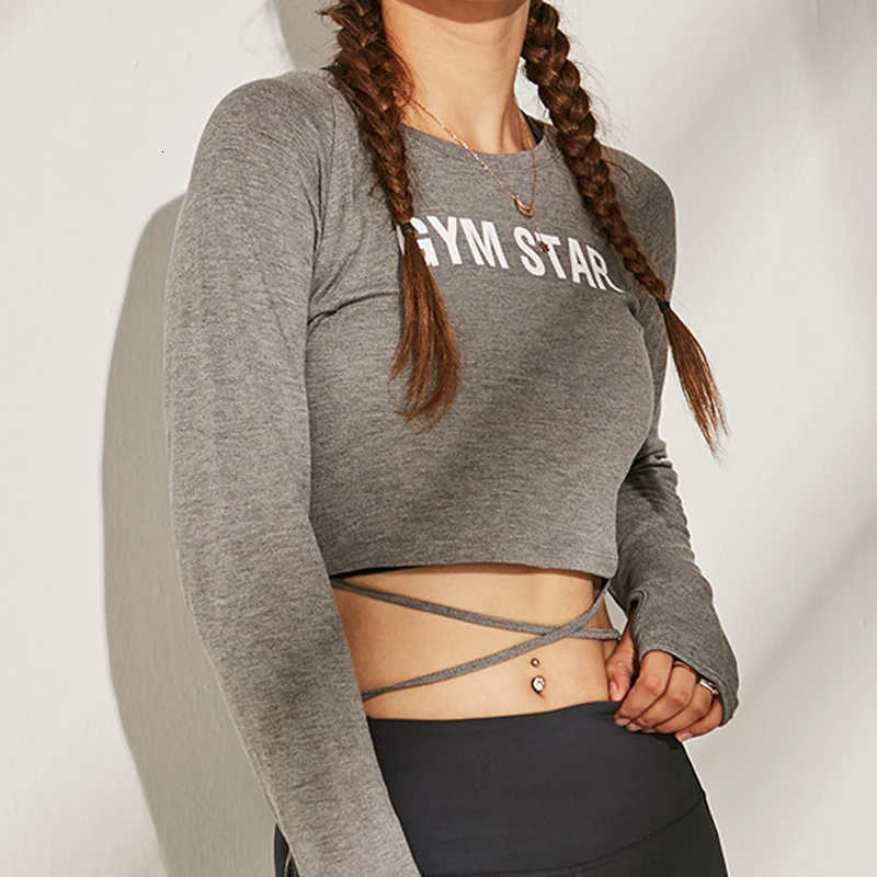 Женские спортивные футболки топы для йоги рубашка с длинным рукавом Лоскутная