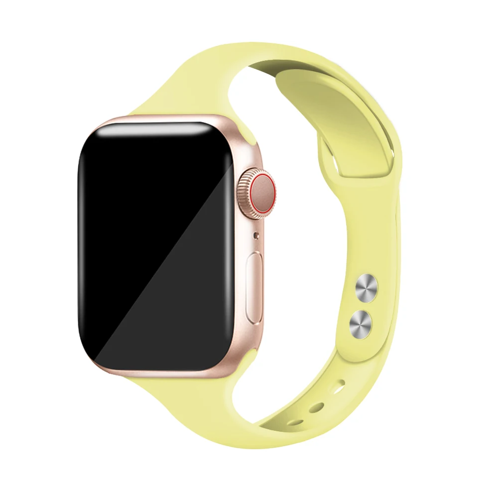 Milk yellow Ремешок для часов для Apple 38 мм 42 мм iWatch 5 Band 44 мм 40 мм спортивный силиконовый браслет для часов Apple 4 3 2 1 Аксессуары - Цвет ремешка: Milk yellow