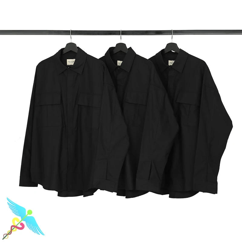 

Essentials Shirt Men Women New Fashion Clothing Trends High Quality Cotton Letter Logo Print Single Breast Casual Korean Shirts