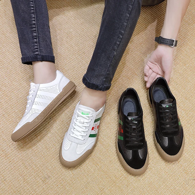 Jual Sepatu Datar Pria Hitam Alas Kaki Kasual Remaja Pria Super Keren Sneakers Kasual Kulit Asli Sepatu Kasual Pria Populer Dewasa