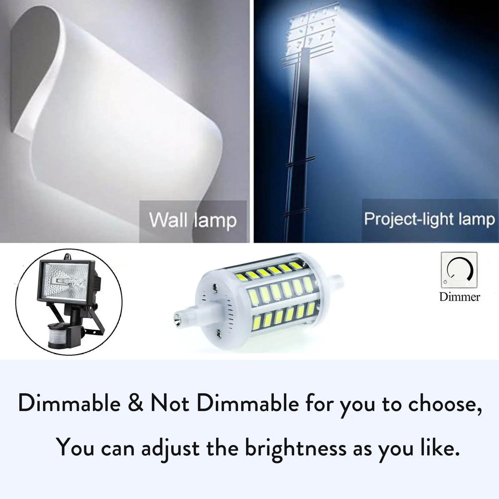 10X R7S ампулы Светодиодный прожектор светильник с регулируемой яркостью J78 J118 J189