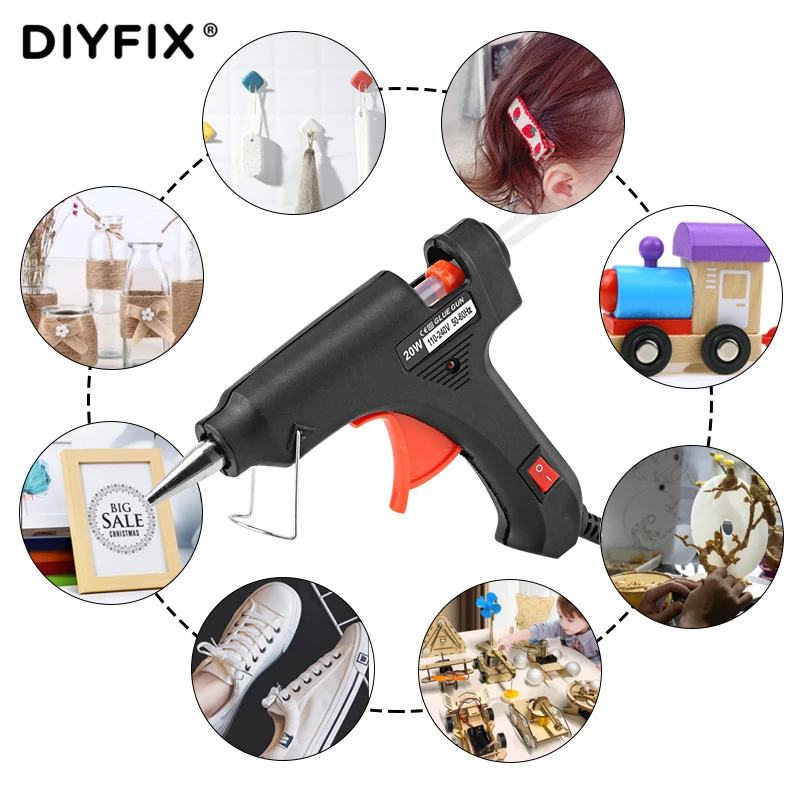 

Клеевой пистолет DIYFIX 20 Вт, нагреватель с вилкой Стандарта ЕС/США для клеевых палочек 7 мм для электрического клеевого пистолета, DIY альбом, ин...