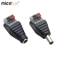 dc male female jack connector plug power adapter tool free installation for 3528 5050 single color led strip light cctv camera