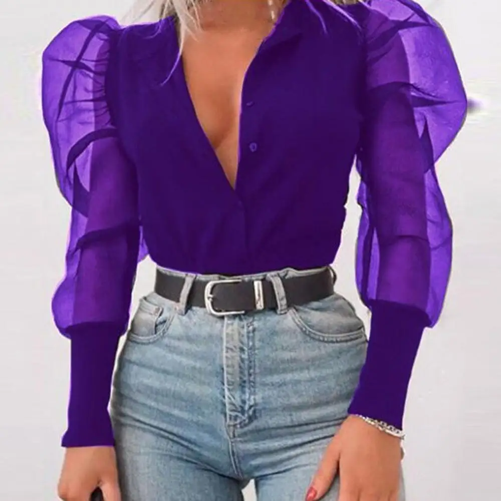 Женская сексуальная Стильная однотонная черная блузка женская модная со стоячим