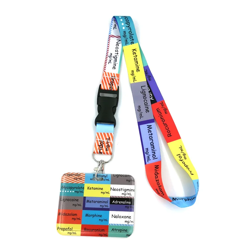 

Doctor Nurse Medical Art Cartoon Anime Fashion Lanyards Bus ID Name Work Card Holder Accessories Decorations Kids Gifts