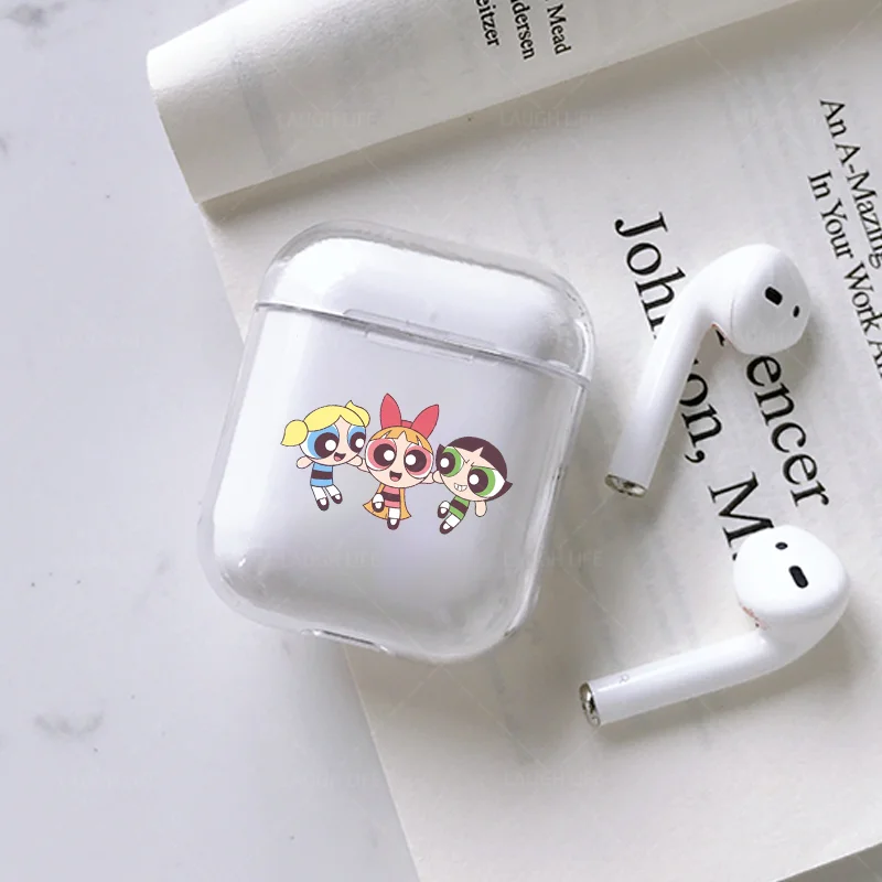 Чехлы для наушников для Apple Airpods 1/2, силиконовый защитный чехол, аксессуары, милый цветок, Powerpuff, полицейский шлем для девочек