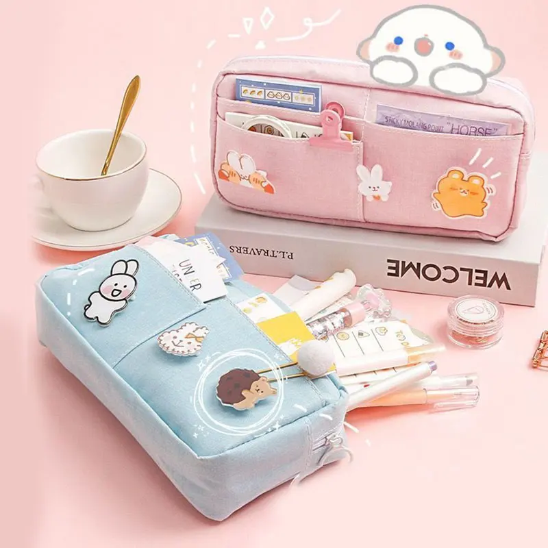 

Чехол для телефона с мультяшным рисунком, двухсторонний чехол для хранения вещей, пастельных цветов, школьные и дорожные принадлежности