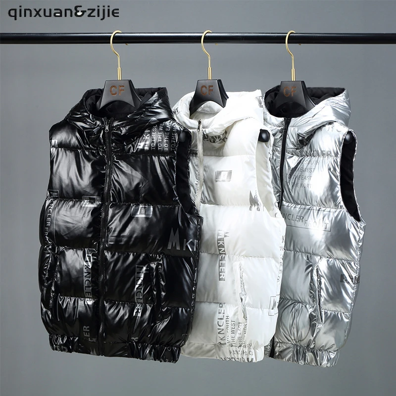 Повседневная мужская куртка жилет без рукавов теплая мягкая уличная одежда с